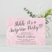 女の子のローズゴールドマーブル｜サプライズパーティー誕生日 招待状 (スタンド正面)