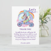 女の子のローラースケート 紫の誕生日 サンキューカード (スタンド正面)