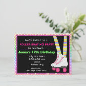 女の子のローラースケート 誕生日パーティー招待状 招待状 (スタンド正面)