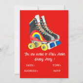 女の子のローラー・スケートパーティーの招待状 招待状 (正面)