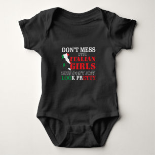 女の子のワイシャツのイタリアのイタリアンなプライドと台なしにしないで下さい ベビーボディスーツ