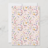 女の子のワイルドフラワーフラワーピンクベイビーシャワー 招待状 (裏面)