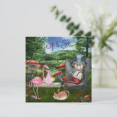 女の子の一口は及び帽子屋のお茶会のベビーシャワーを見ます 招待状 (スタンド正面)