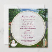 女の子の一口は及び帽子屋のお茶会のベビーシャワーを見ます 招待状 (裏面)