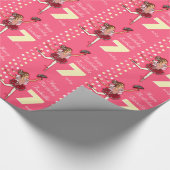 女の子の一流に年齢7のバレリーナの誕生日の包むこと ラッピングペーパー (角)