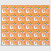 女の子の一流の年齢の虹の誕生日のパターン（の模様が）あるな覆い ラッピングペーパー (フラット)