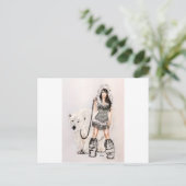 女の子の上のイヌイット族Pin ポストカード (スタンド正面)