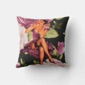 女の子の上のビクトリアンなパリの植物の紫色のバラPin クッション (裏面)