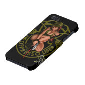 女の子の上の特殊部隊の緑色のベレー帽Pin iPhoneケース (下部)