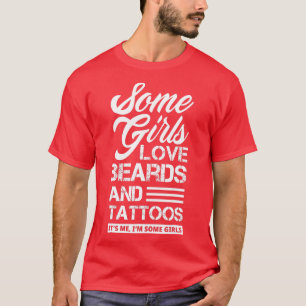 女の子の中には髭を愛し、女の子を装おもしろい着する者もいる Tシャツ