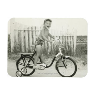 女の子の乗馬の自転車 マグネット