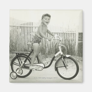女の子の乗馬の自転車 マグネット