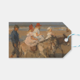 女の子の乗馬ロバのビーチ ギフトタグ