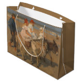 女の子の乗馬ロバのビーチ ラージペーパーバッグ (裏面アングル)