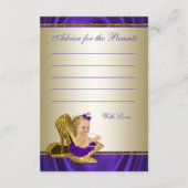 女の子の予測とアドバイスカードガールベビーシャワー アドバイスカード (裏面)