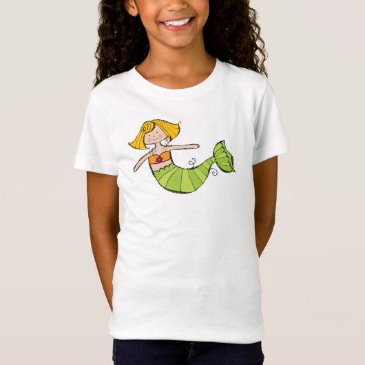 女の子の人魚のティー Tシャツ (正面)