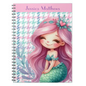 女の子の人魚のパターン ノートブック (正面)
