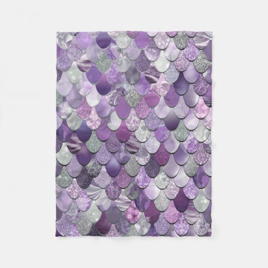 女の子の人魚のフリースブランケット-紫色の人魚 フリースブランケット (正面)