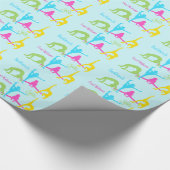 女の子の体操の包装紙の青 ラッピングペーパー (角)