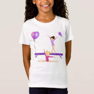 女の子の体操のTシャツ Tシャツ