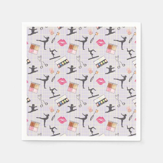 女の子の体操ガーリー – 化粧 スタンダードカクテルナプキン (正面)