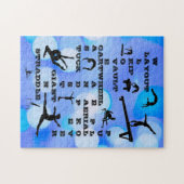 女の子の体操スキルクロスワードブルー ジグソーパズル (横)