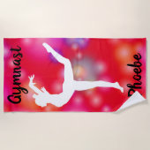 女の子の体操バブルおもしろい ビーチタオル (正面)