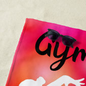 女の子の体操バブルおもしろい ビーチタオル (インサイチュ)