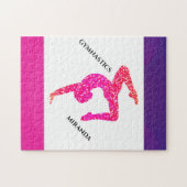 女の子の体操パズルパーソナライズされた。 ジグソーパズル (横)