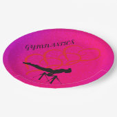 女の子の体操パーティープレート。 ペーパープレート (アングル)
