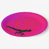 女の子の体操パーティープレート。 ペーパープレート (アングル)