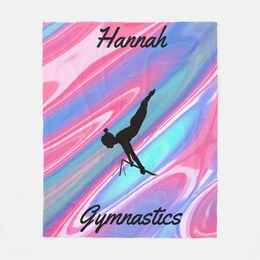 女の子の体操フリースブランケットと名前 フリースブランケット (正面)