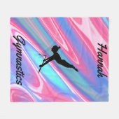 女の子の体操フリースブランケットと名前 フリースブランケット (正面(横))