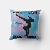 女の子の体操フロア、バー、ビーム、ボールトパステル クッション (裏面)