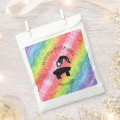 女の子の体操ヴォールト"ハッピーバースデー"虹 フェイバーバッグ (クリップ留めされた状態)