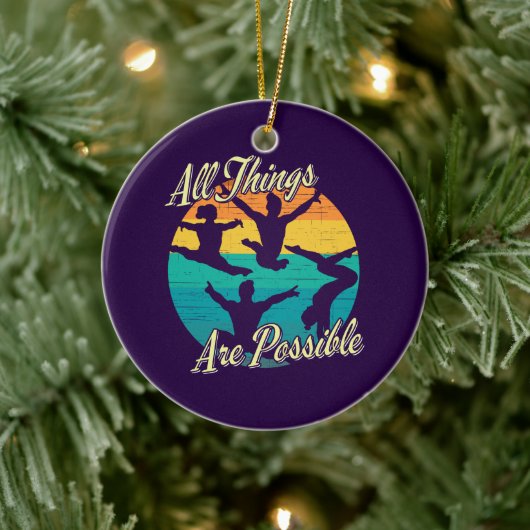 女の子の体操 – すべての事が可能 セラミックオーナメント (ツリー)