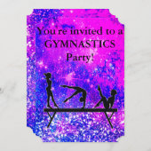 女の子の体操 バースデーパーティー オーダーメイド 招待状 (正面/裏面)