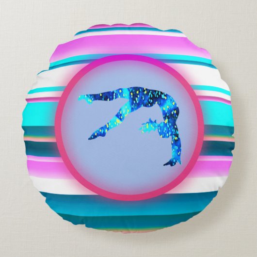 女の子の体操、パワータンブル、ハンドスプリング ラウンドクッション (正面)