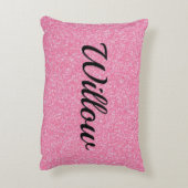 女の子の体操、馬、グリッター パーソナライズされた アクセントクッション (裏面(縦))