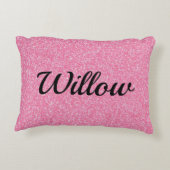 女の子の体操、馬、グリッター パーソナライズされた アクセントクッション (裏面)