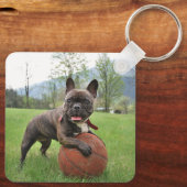 女の子の写真と名前ドッグフランスのブルドッグ キーホルダー (裏面)