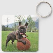 女の子の写真と名前ドッグフランスのブルドッグ キーホルダー (裏面)