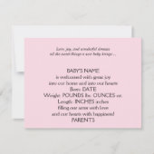 女の子の写真ベビー 案内状 (正面)