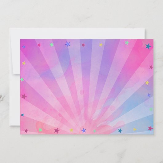 女の子の写真ボウリング タイダイ パーティー 招待状 (裏面)