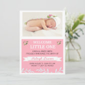 女の子の写真 出生発表 招待状 (スタンド正面)