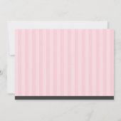 女の子の写真 卒業 ピンクのストライプのクマ 招待状 (裏面)