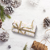 女の子の冬のクマのクリスマス ラッピングペーパーシート