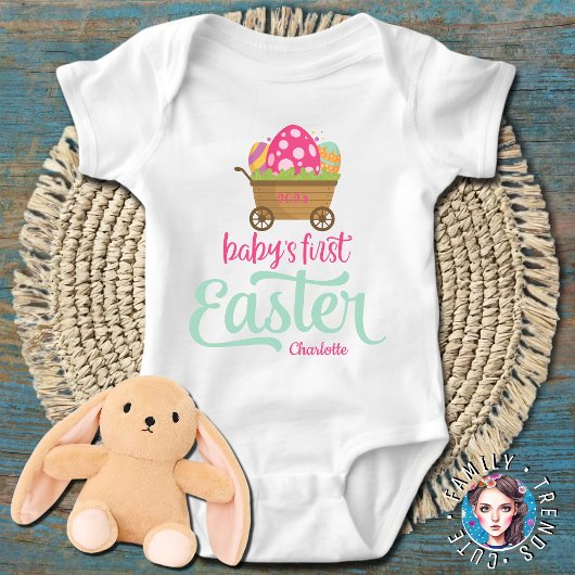 女の子の初めてのイースター outfit ベビーボディスーツ