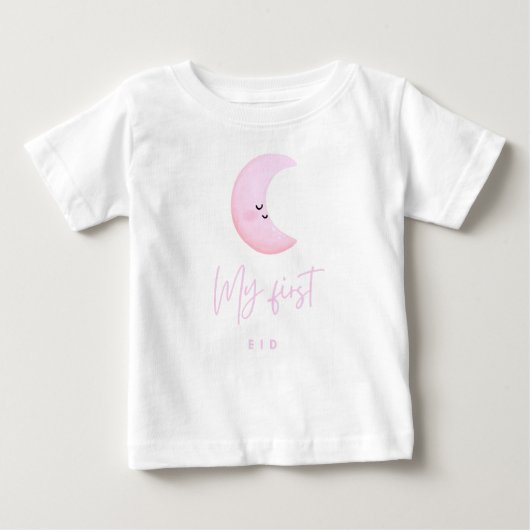 女の子の初めてのイードベイビーファインジェージーTシャツ ベビーTシャツ (正面)