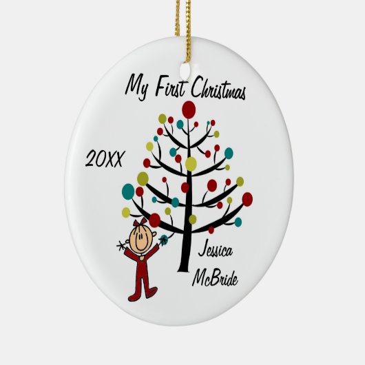 女の子の初めてのクリスマスによってカスタマイズオーナメント セラミックオーナメント (右)